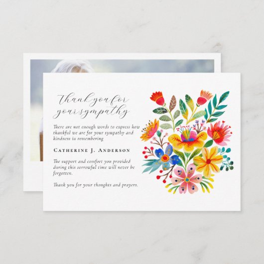 フローラ写真悔やみや弔慰葬儀記念館 サンキューカード (正面/裏面)