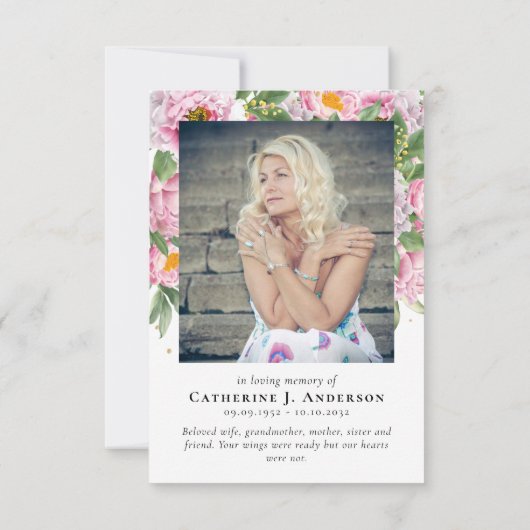 フローラ写真悔やみや弔慰葬儀記念館 サンキューカード (裏面)