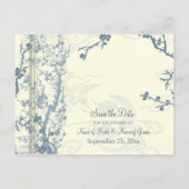 フローラ写真日付の結婚はがきを保存 案内ポストカード (裏面)