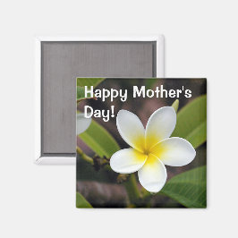 フローラ写真白と黄色の母親の日 マグネット