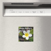 フローラ写真白と黄色の母親の日 マグネット (インサイチュ (食洗機))