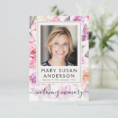 フローラ写真葬儀記念お礼ノートカード サンキューカード (スタンド正面)