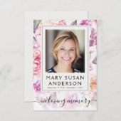 フローラ写真葬儀記念お礼ノートカード サンキューカード (正面/裏面)