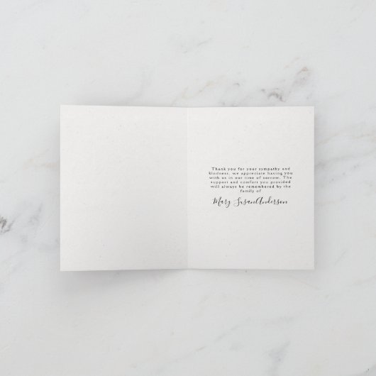 フローラ写真葬儀記念お礼ノートカード サンキューカード (内部)