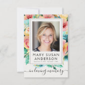 フローラ写真葬儀記念お礼ノートカード サンキューカード (正面)