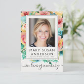 フローラ写真葬儀記念お礼ノートカード サンキューカード (スタンド正面)