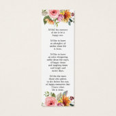 フローラ写真葬儀記念ブックマーク (裏面)