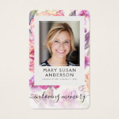 フローラ写真葬儀記念祈りの言葉カード (正面)