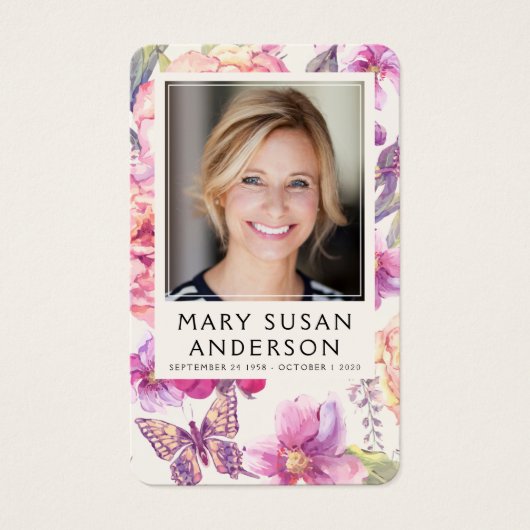 フローラ写真葬儀記念祈りの言葉カード (正面)