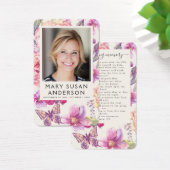 フローラ写真葬儀記念祈りの言葉カード (デスク)