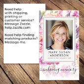 フローラ写真葬儀記念祈りの言葉カード