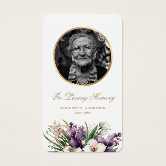 フローラ写真葬儀記念祈りの言葉カード (正面)