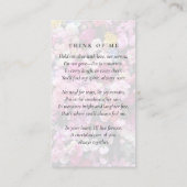 フローラ写真葬儀記念祈りの言葉カード コーリングカード (裏面)