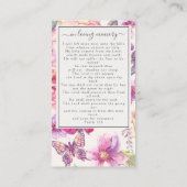 フローラ写真葬儀記念祈りの言葉カード コーリングカード (裏面)