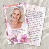 フローラ写真葬儀記念祈りの言葉カード コーリングカード