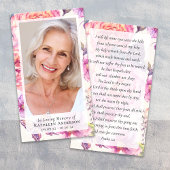 フローラ写真葬儀記念祈りの言葉カード コーリングカード