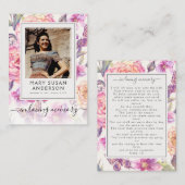 フローラ写真葬儀記念祈りの言葉カード ノートカード (正面/裏面)