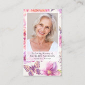 フローラ写真葬儀記念祈りの言葉カード 名刺 (正面)