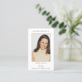 フローラ写真葬儀記念祈りの言葉カード 名刺 (スタンド正面)