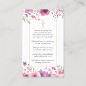 フローラ写真葬儀記念祈りの言葉カード 名刺 (裏面)