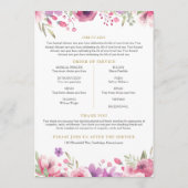 フローラ写真葬儀追悼法要 プログラム (裏面)