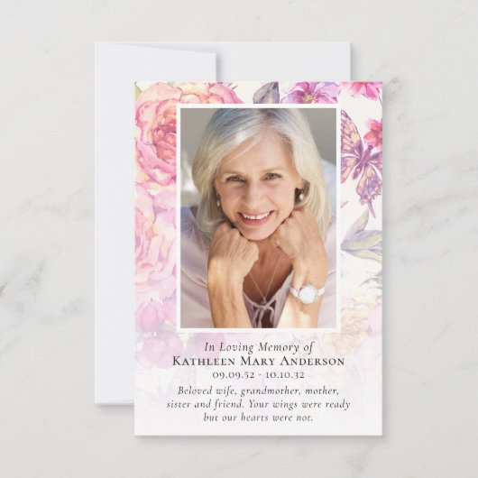 フローラ写真記念悔やみや弔慰葬儀 サンキューカード (正面)