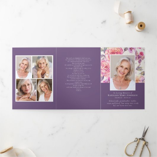 フローラ写真6ページのメモリアル・オーダー 三つ折り招待状 (外部)