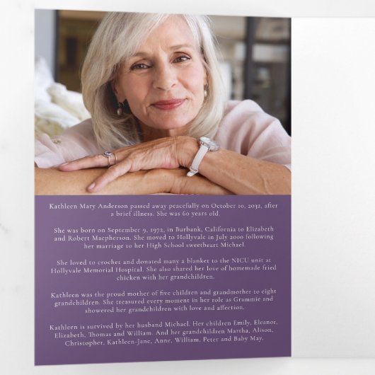 フローラ写真6ページのメモリアル・オーダー 三つ折り招待状 (内部最初)