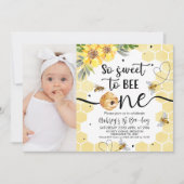 フローラ写真So Sweet To Bee One Birthday 招待状 (正面)