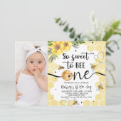 フローラ写真So Sweet To Bee One Birthday 招待状 (スタンド正面)