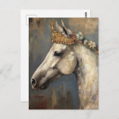 フローラ冠を持つ灰色の馬 ポストカード (正面/裏面)
