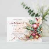 フローラ冬のアレンジメントクリスマスオフィスパーティー 招待状 (スタンド正面)