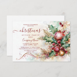 フローラ冬のアレンジメントクリスマスオフィスパーティー 招待状