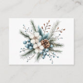 フローラ冬テディベアセージ緑おむつラッフル エンクロージャーカード (裏面)