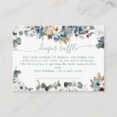 フローラ冬テディベアセージ緑おむつラッフル エンクロージャーカード (正面)