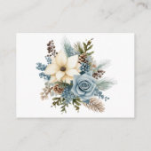 フローラ冬テディベアセージ緑の本のためのベビー エンクロージャーカード (裏面)