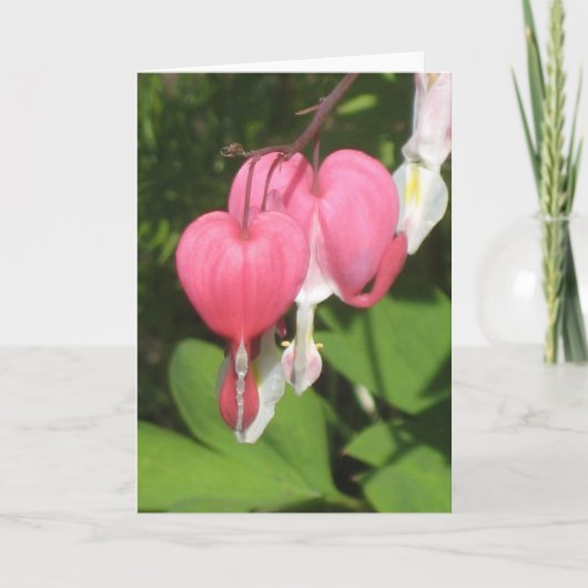 フローラ出血ハート-ポートレートグリーティングカード カード (正面)