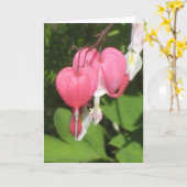 フローラ出血ハート-ポートレートグリーティングカード カード (黄色い花)