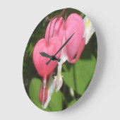 フローラ出血ハート – 大きな丸い壁時計 ラージ壁時計 (傾斜)