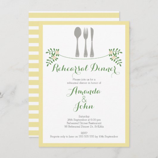 フローラ刃物リハーサルディナー招待状 招待状 (正面/裏面)