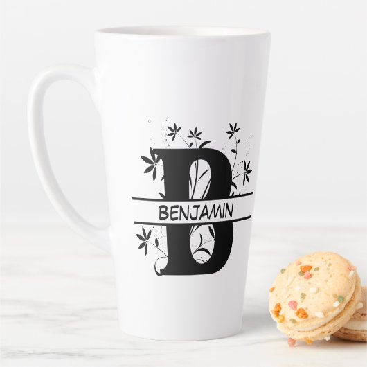 フローラ分カスタマイズ割アルファベットモノグラムB カフェラテマグ (インサイチュ)