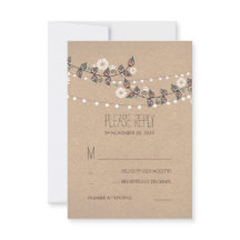 フローラ分岐灯列ウェディングRSVPカード