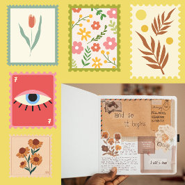 フローラ切手スクラップブック古文書 シール