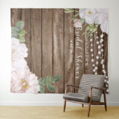 フローラ列の素朴ライトブライダルシャワーの背景 タペストリー (インサイチュ(横))