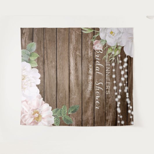 フローラ列の素朴ライトブライダルシャワーの背景 タペストリー (正面(横))