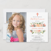 フローラ初の聖エレガント餐会女子写真 招待状 (正面)