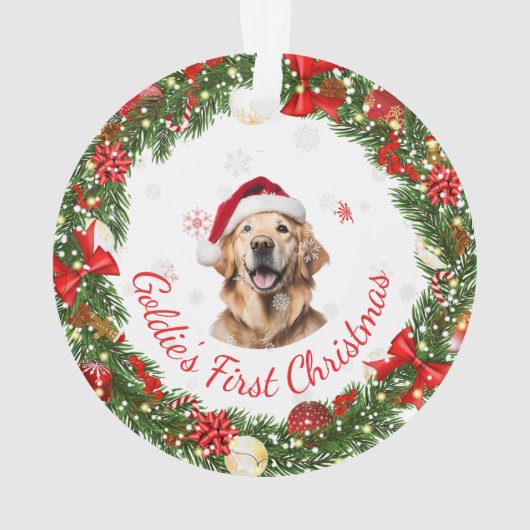 フローラ初めてのクリスマスクラシックペット用記念品 オーナメント (裏面)