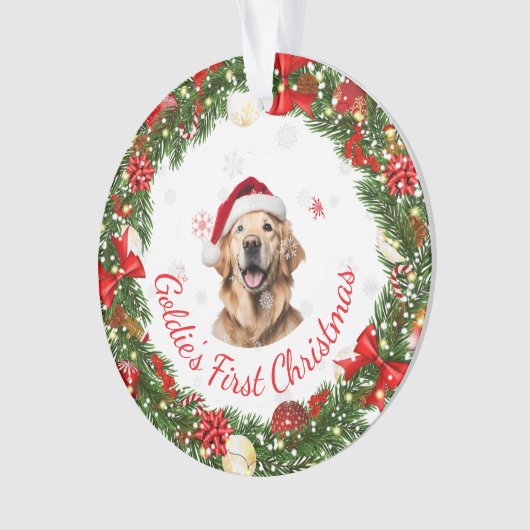 フローラ初めてのクリスマスクラシックペット用記念品 オーナメント (正面)