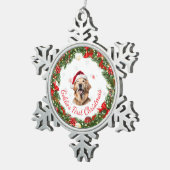 フローラ初めてのクリスマスクラシックペット用記念品 スノーフレークピューターオーナメント (右)