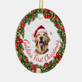 フローラ初めてのクリスマスクラシックペット用記念品 セラミックオーナメント (右)